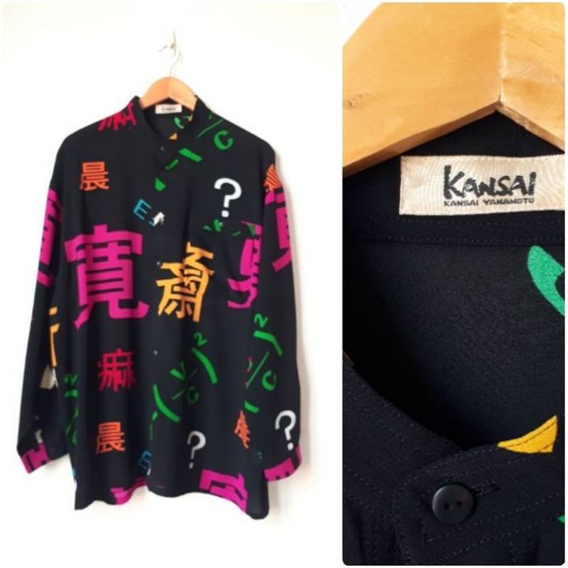 RARE Vintage Kansai Yamamoto 70s 80s chiffon print shirt japan made
