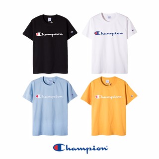 ของแท้ Champion สกรีน คอกลม เสื้อยืด คอตโต้ 100%