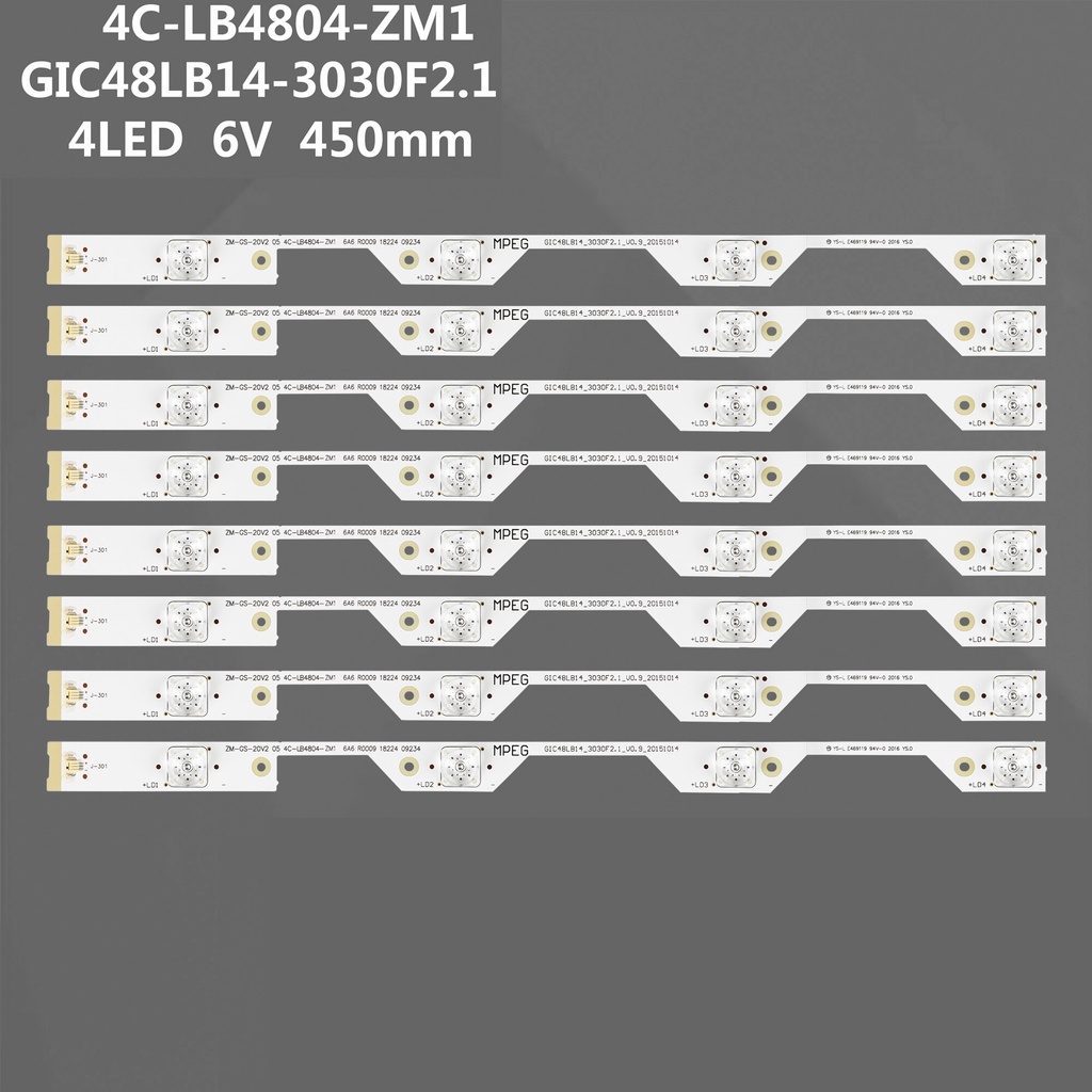 8 ชิ้น 4 leds สําหรับ TCL L48P1S-CF L48P1-CUD B48A858U LED Backlight strip TMT-48P1-8X4-3030C-D6T 4C