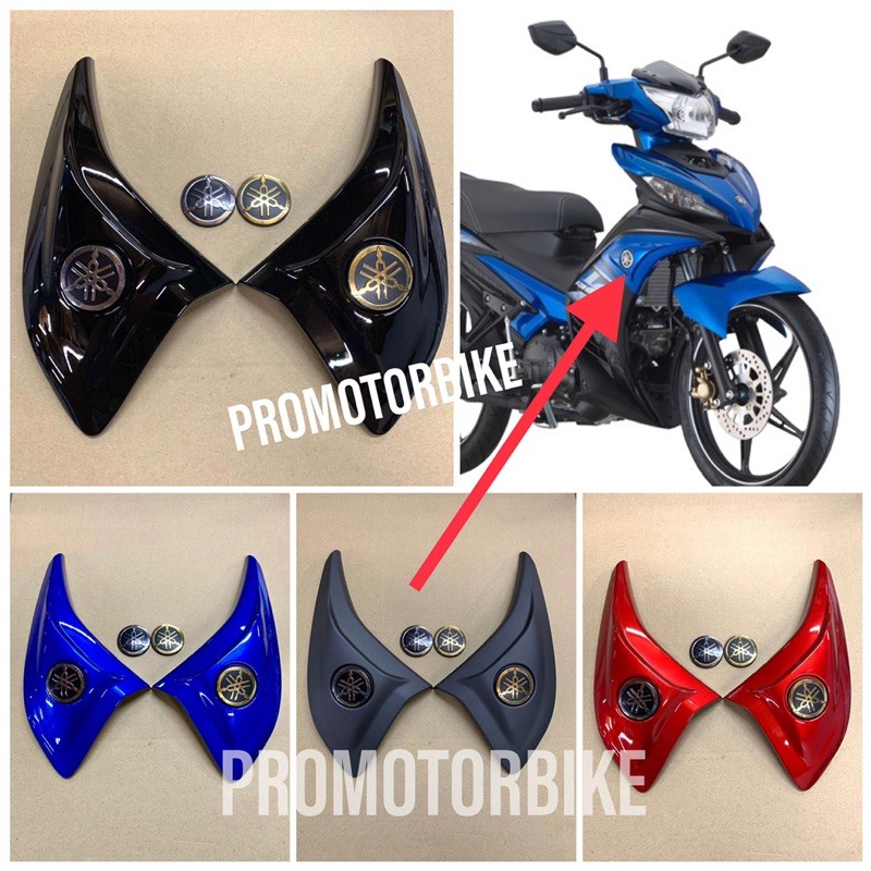 YAMAHA LC135 ใหม่ V2 V3 V4 V5 V6 V7 LEG SHIELD ด้านข้างฝาครอบด้านในหมวกขนาดเล็ก AIR SCOOP พร้อม YAMA