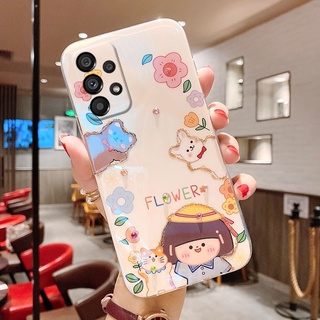 2022 Ready Stock เคส Samsung Galaxy A53 A13 A23 A33 M33 M23 4G 5G 2022 Fashion TPU Silicone Soft Case Cute Cartoon Sun Girls Bling Rhinestone Cover เคสโทรศัพท์ SamsungGalaxyA53