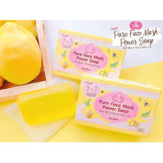 Pure Face Mask Power Soap By Jellys สบู่เจลลี่ มาส์กหน้าเพียวเฟส 7 อิน 1 สบู่หน้าไม่มัน