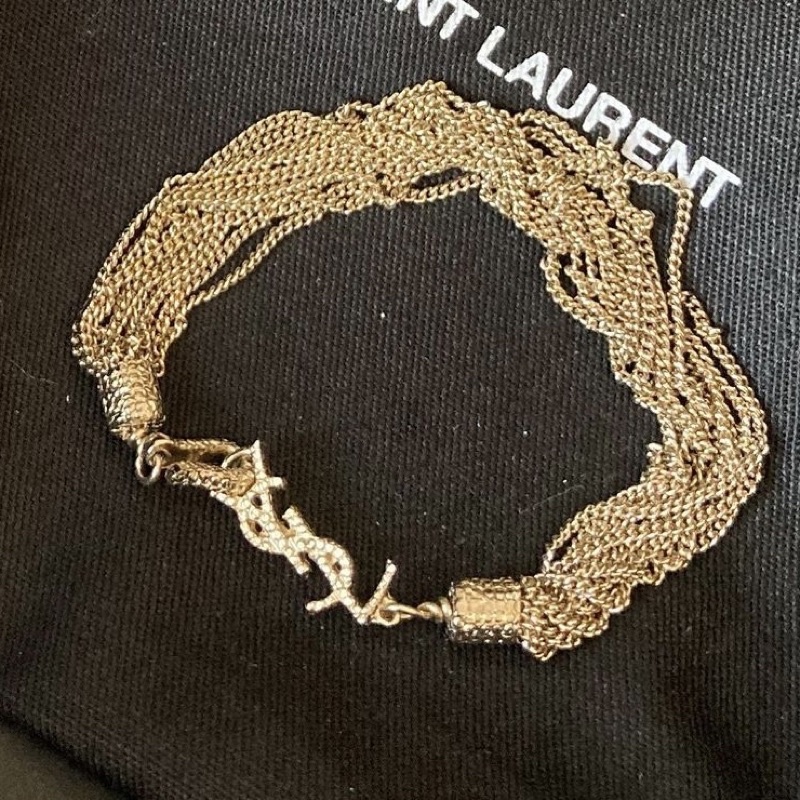 New! YSL Loulou Twisted Chains Bracelet