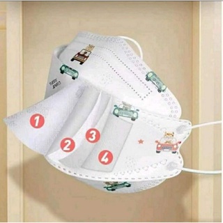(ลด 50% สูงสุด 100.- ใส่ INC99SL2) แมสเด็ก KF94 สีพื้น และลายการ์ตูน กรองpmได้