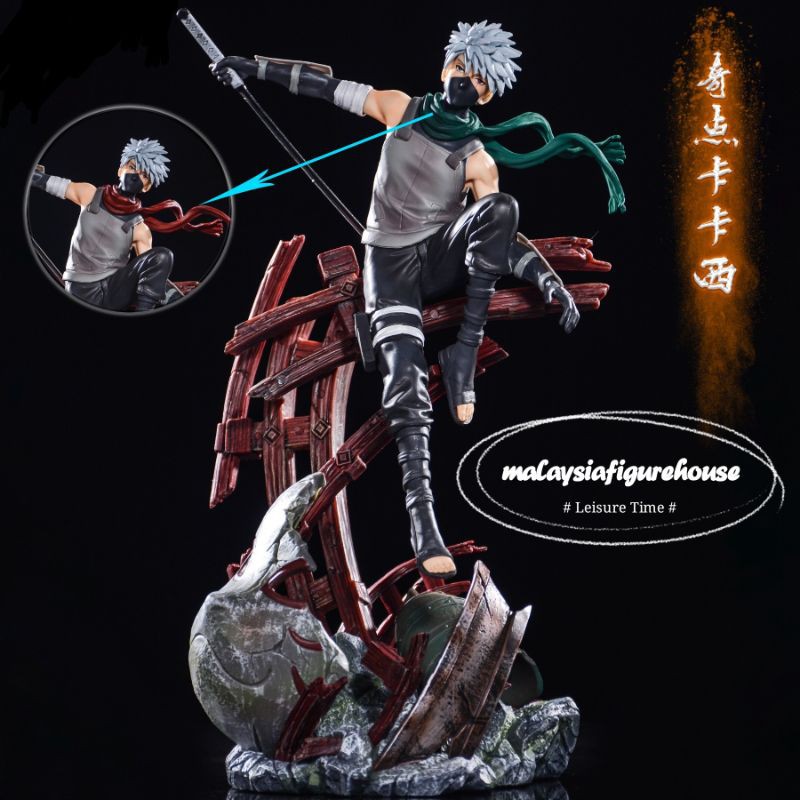 READY STOCK33CM NARUTO HATAKE KAKASHI ANBU HOKAGE COPY RESIN GK ACTION