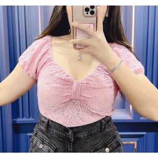 🌈Vemayry เสื้อโบว์อัดยับ สาวอวบ อ้วน น่ารักๆ
