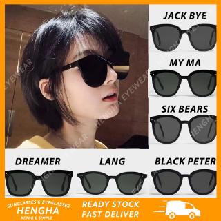 【HENGHA】【พร้อมสต็อก】 แว่นกันเเดดดีไซน์แฟชั่น แว่นกันแดดสีดำ ขนาดใหญ่ สำหรับผู้หญิง / ผู้ชาย