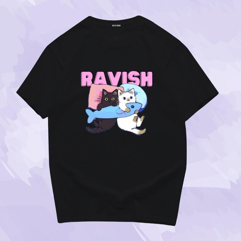 เสื้อยืด สกรีน ลาย น้องแมวปลาทู พร้อมส่ง