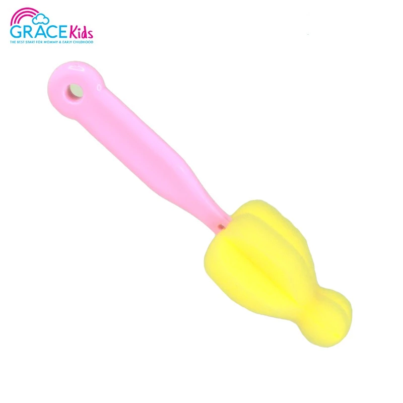 GRACEKIDS แปรงล้างจุกหัวฟองน้ำแบบด้ามจับ หัวฟองน้ำนุ่มไม่ทำเกิดรอย ทำความสะอาดได้อย่างทั่วถึง มีที่สำหรับแขวน