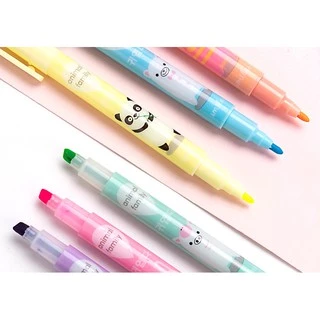 🌈ปากกาไฮไลท์✨ชุดปากกาเน้นข้อความ มาร์กเกอร์การ์ตูน✅ สีหวานพาสเทล เหมาะสำหรับจดเรียน จดเลคเชอร์