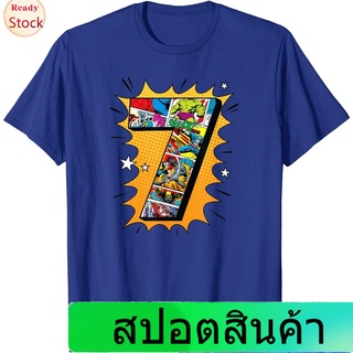 เสื้อยืดผู้ชายและผู้หญิง Marvel Avengers Comics 7th Birthday T-Shirt Mens Womens T-shirts