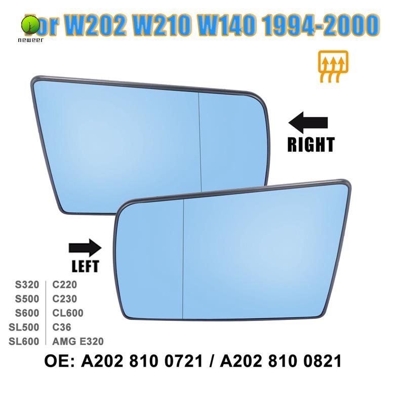 กระจกมองข้าง พร้อมแผ่นรอง สําหรับ Mercedes-Benz C W202 E W210 S W140 1994-2000