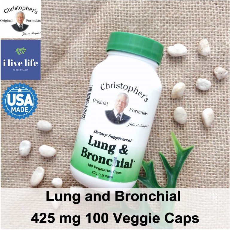 Lung and Bronchial 425 mg 100 Veggie Caps - Christopher's Original Formulas อาหารเสริมสมุนไพร ปอดและระบบทางเดินหายใจ