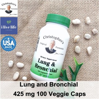 Lung and Bronchial 425 mg 100 Veggie Caps - Christophers Original Formulas สมุนไพร ดูแลปอดและระบบทางเดินหายใจ