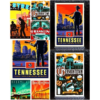 แม่เหล็กติดตู้เย็น เทนเนสซี อเมริกา อะครีลิค 2×3 นิ้วของฝาก ของที่ระลึก Souvenir Acrylic Fridge magnet Tennessee USA SET