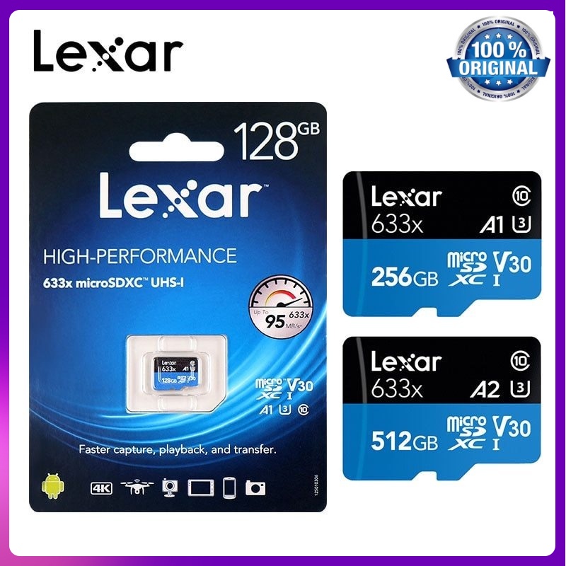 Lexar 633x Micro SD Card 512GB/32GB/256GB/64GB/128GB