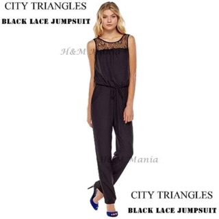 🔥Sale🔥 City Triangles Black jumpsuits: จั๊มสูทยาขาวสีดำ