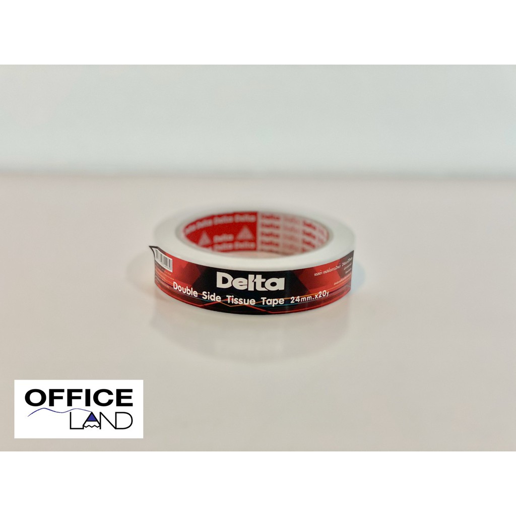 Delta เทปกาว/เทปเยื่อ 2 หน้า ขนาด 1 นิ้ว ยาว 20 หลา | Delta Double Side Tissue Tape size 24mm x 20y