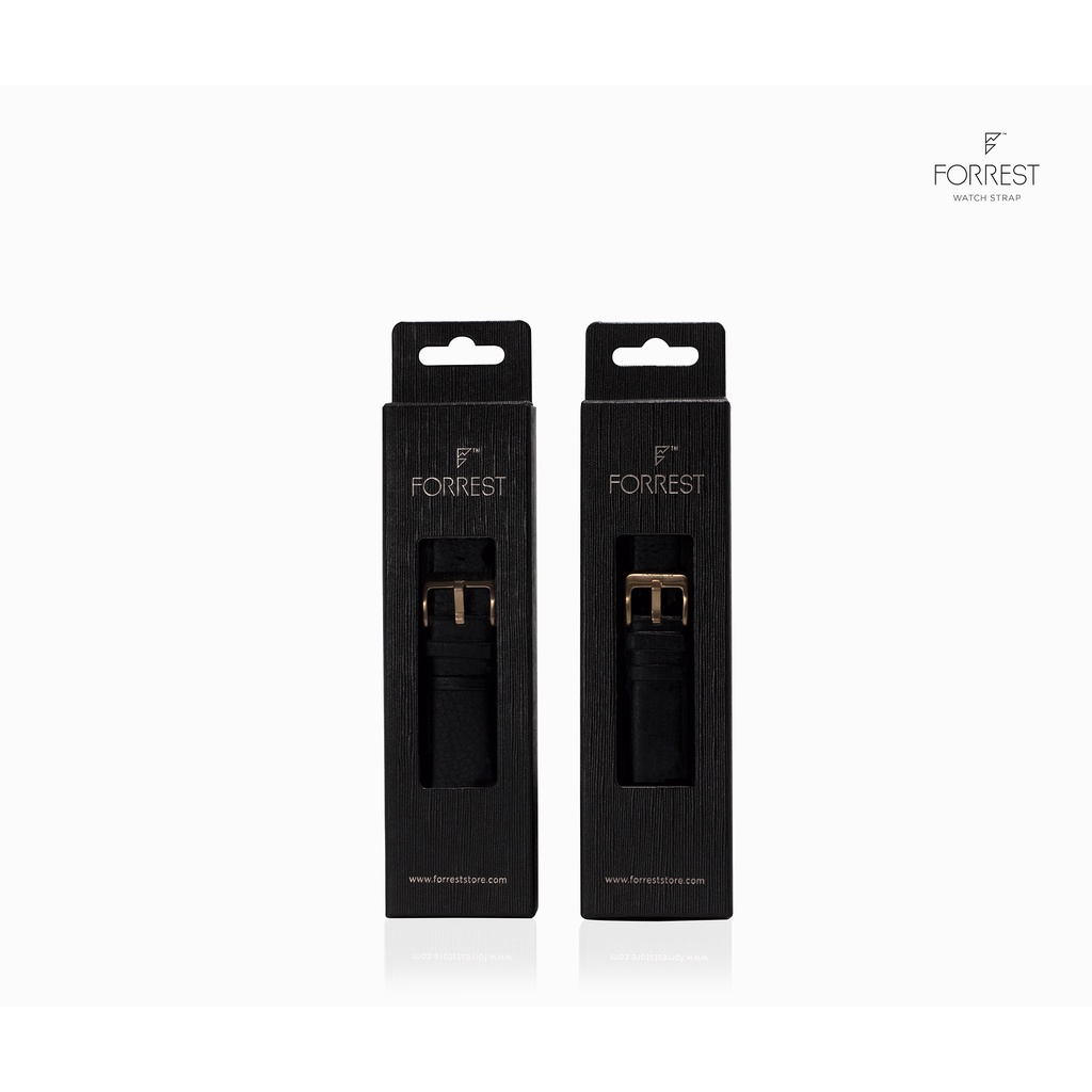 Forrest Leather Bronze Black Strap สายนาฬิกาหนังเเท้สีดำเข้มรุ่น Bronze Stone