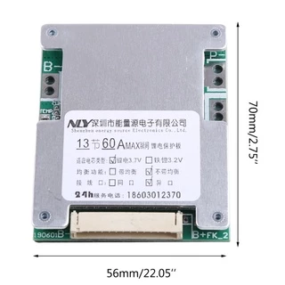Kook แบตเตอรี่ 13S 48V 60A สําหรับบอร์ดป้องกันแบตเตอรี่ Li-ion BMS PCB