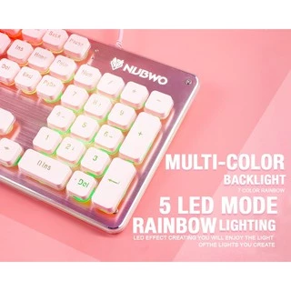 [สินค้ารับประกัน 1 ปี] Nubwo คีย์บอร์ด RUBBER DOME SWITCHES รุ่น FORTUNE NK032 PINK EDITION Keyboard Gaming