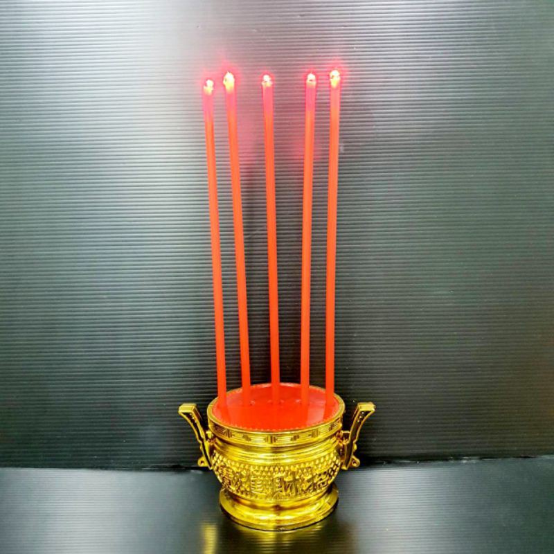 กระถางธูปไฟฟ้าหลอด Led ธูป5ดอก สีแดง แบบเสียบปลั๊ก กระถางธูปจีน ธูป ...