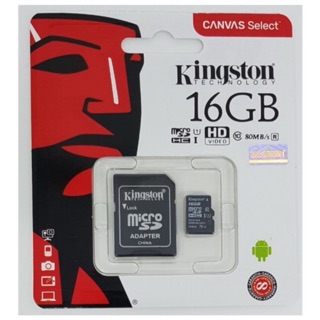 เมมโมรี่การ์ด Kingston MicroSD Card 16gb(Class10) ของแท้!! รับประกันศูนย์ค่ะ