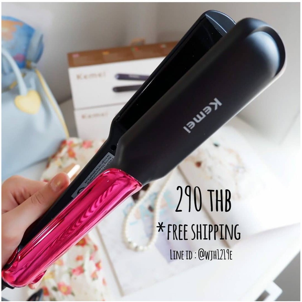 เครื่องหนีบผมตรง ม้วนผมสวย ทำปลายงุ้มเก๋ๆ ปรับความร้อนได้ถึง 220 องศา Keimei-2113