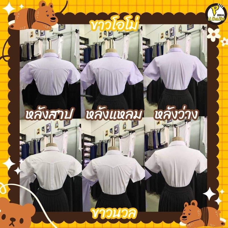 เสื้อนักศึกษา หลังแหลม ทรงเข้ารูป งานสวยใส่สบาย