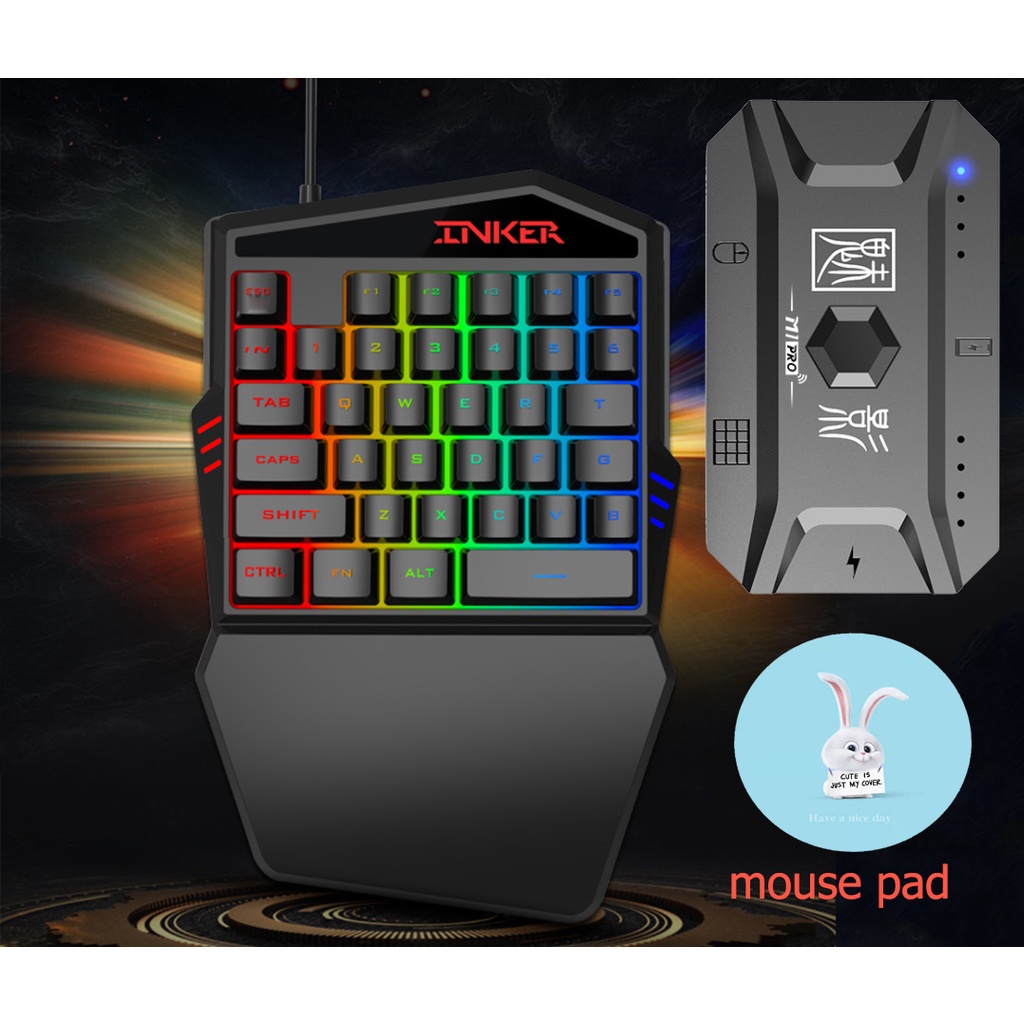 🔥PUBG คียบอร์ดมือถือ🔥 คีบอดเกมมิ่ง พร้อมเมาส์และอุปกรณ์เชื่อมต่อสําหรับเล่นเกมส์เกมฟีฟายAndroid - รูปที่ 5