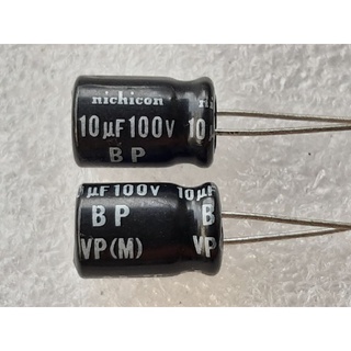 Nichicon BP VP 10uf 100v capacitor bipolar bp คาปาซิเตอร์ ตัวเก็บประจุ ไบโพลาร์ ไบโพล่า ไม่มีขั้ว