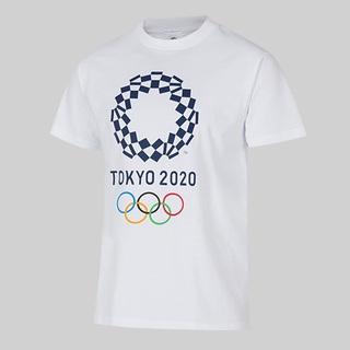 เสื้อแฟชั่นผญ - โตเกียวโอลิมปิก2021เสื้อยืดลําลองชายแขนสั้นคอกลมสไตล์ญี่ปุ่น01Xlสีขาว