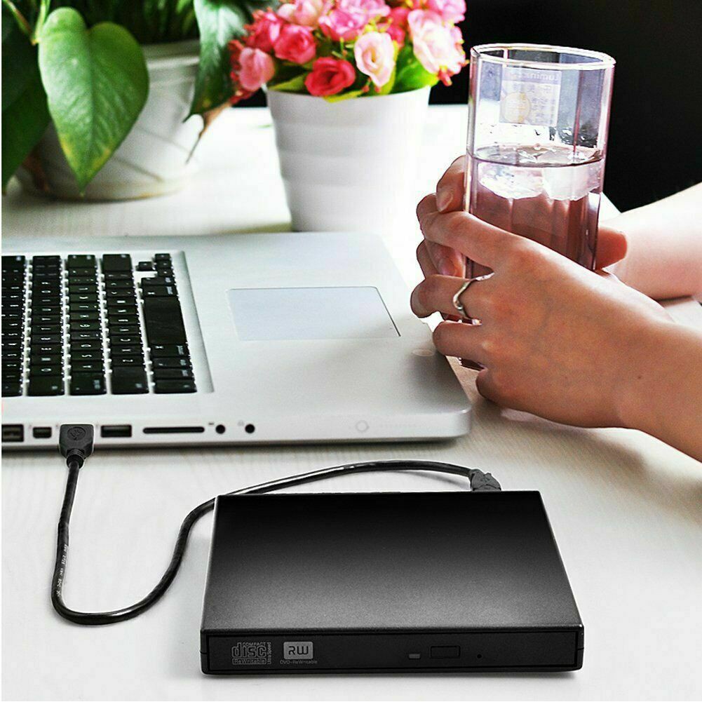₪【READY STOCK】External CD DVD Drive, USB 2.0 Slim Protable External CD-RW Drive DVD Player for Laptop Notebook PC Desk #4