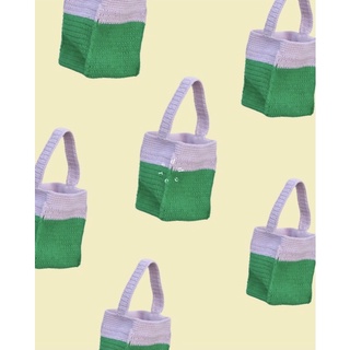 cube bag (baby pink - green)