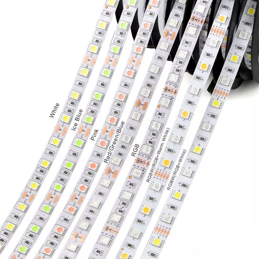 5m 5050SMD RGB ไฟ LED Strip ยืดหยุ่น BackLight โคมไฟ Night Light ริบบิ้นสําหรับตกแต่งห้องนอน DC12V