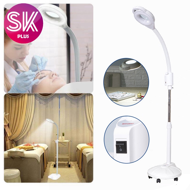 SKPLUS เล็บร้านเสริมสวยขยาย LED โคมไฟแต่งหน้าขนตาขาตั้งโคมไฟสําหรับ Saloon ใช้ในบ้าน