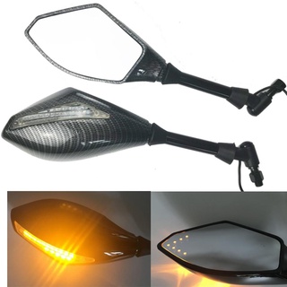 1 Pair Motorcycle Double LED Turn Lights Side Mirrors Turn Signal Indicator Rearview Mirror Parts