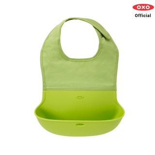 OXO Tot ผ้ากันเปื้อนเด็ก สีเขียว l Roll-Up Bib Green ของแท้ 100%