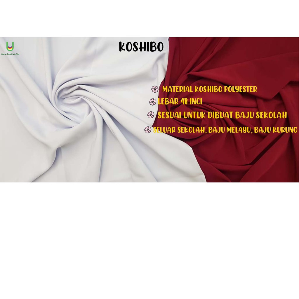 KAIN BAJU SEKOLAH KOSHIBO 48" /FABRIC PLAIN KOSHIBO PEACE 48INCHES