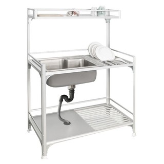 Sink stand FREE STANDING SINK SANKI SKD2-SL ALUMIMIUM Sink device Kitchen equipment อ่างล้างจานขาตั้ง ซิงค์ขาตั้ง 1หลุม