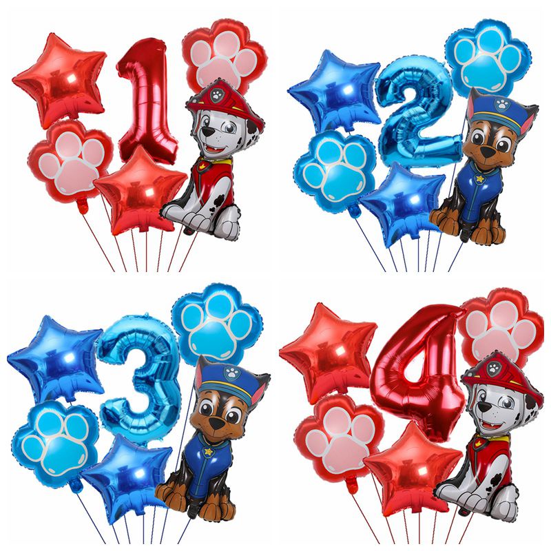 ลูกโป่ง Paw Patrol สําหรับตกแต่งงานปาร์ตี้วันเกิดเด็ก 6 ชิ้น