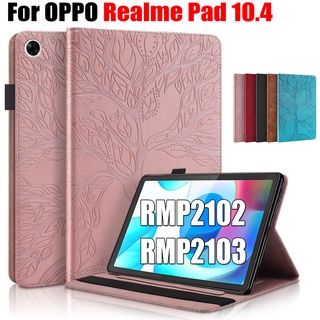 [Tree] เคสแท็บเล็ตหนังแบบฝาพับลายต้นไม้ 3D สําหรับ Oppo Realme Pad 10.4 RMP2102 RMP2103 10.4 นิ้ว 2021