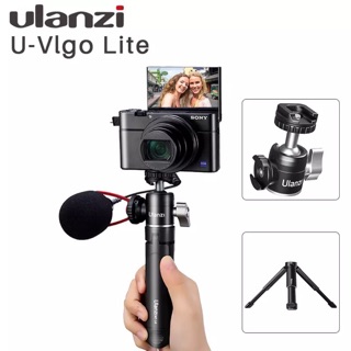 Ulanzi Mini Vlog Tripod Dual Cold Shoe Ballhead for Microphone LED Light Smartphone DSLR Tripod for Sony Canon Fuji