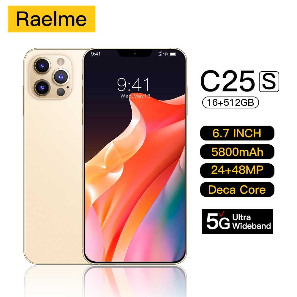 โทรศัพท์มือถือ Realme C25 Pro สมาร์ทโฟน 6.7 นิ้วมือถือจอใหญ่ 16+512G โทรศัพท์ถูกๆ เมณูภาษาไทย Android โทรศัพท