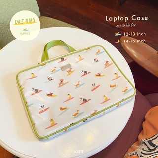 Laptop Case Dashing Puppies ซองคอมสายพักแขนพับเก็บได้ ขนาด12-13นิ้ว และ 14-15นิ้ว