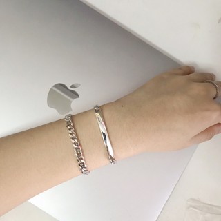สร้อยข้อมือเลสเงินแท้92.5% เส้นเล็ก มินิมอล(Minimal)