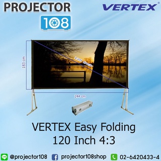 VERTEX Easy Fold Projection Screen 120 Inch Diag. 4:3 (Front + Rear Projection ) with Aluminium Case