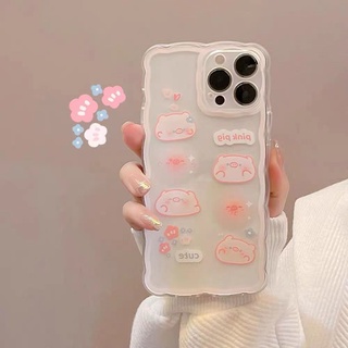 ❤️จัดส่งทันที❤️สำหรับ For เคสไอโฟน 13 Pro Max หมูน่ารัก Clear Case For 14 11 12 13 Pro Max X XS Max 14 7 8 Plus SE 2 3