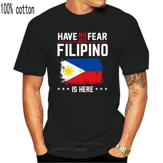แขนสั้นcrew neckเสื้อยืดลําลอง แขนสั้น พิมพ์ลายธงฟิลลิปปินส์ Have no Fear Filipino Pride เข้ากับทุกการแต่งกาย สําหรับผู้