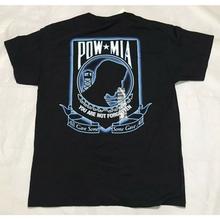 [S-5XL]เสื้อยืดลําลอง แขนสั้น พิมพ์ลาย POW MIA สีดํา เข้ากับทุกการแต่งกาย สําหรับผู้ชาย 863460